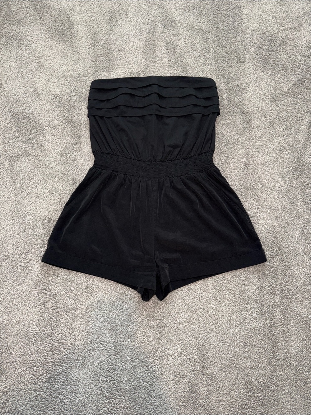 bebe Black Strapless Romper